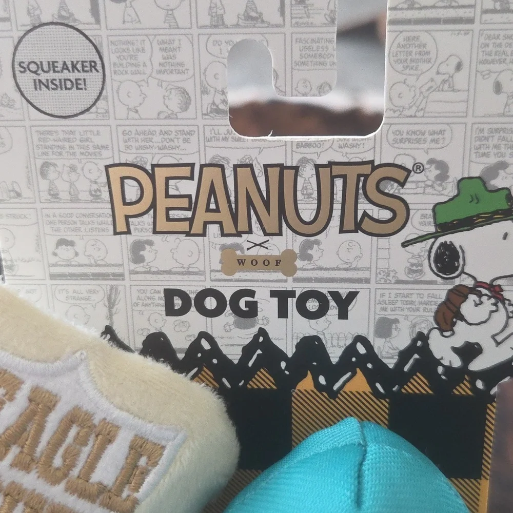 Peanuts Snoopy Dog Toy with Green Hat and Brown Scarf